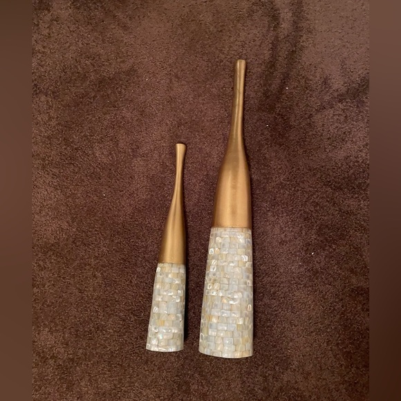 Two Piece Gold Vase Set (NEW) - Picture 3 of 7